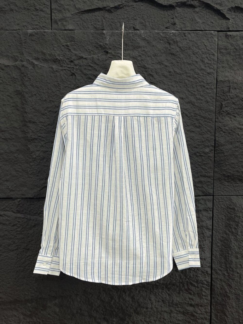 Polo Ralph Lauren blue and white cotton and linen check shirt - Picture 2 of 6